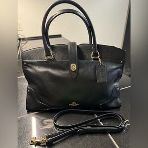 Coach Mercer 35 Satchel Shoulder/ Crossbody Black/gold Like New